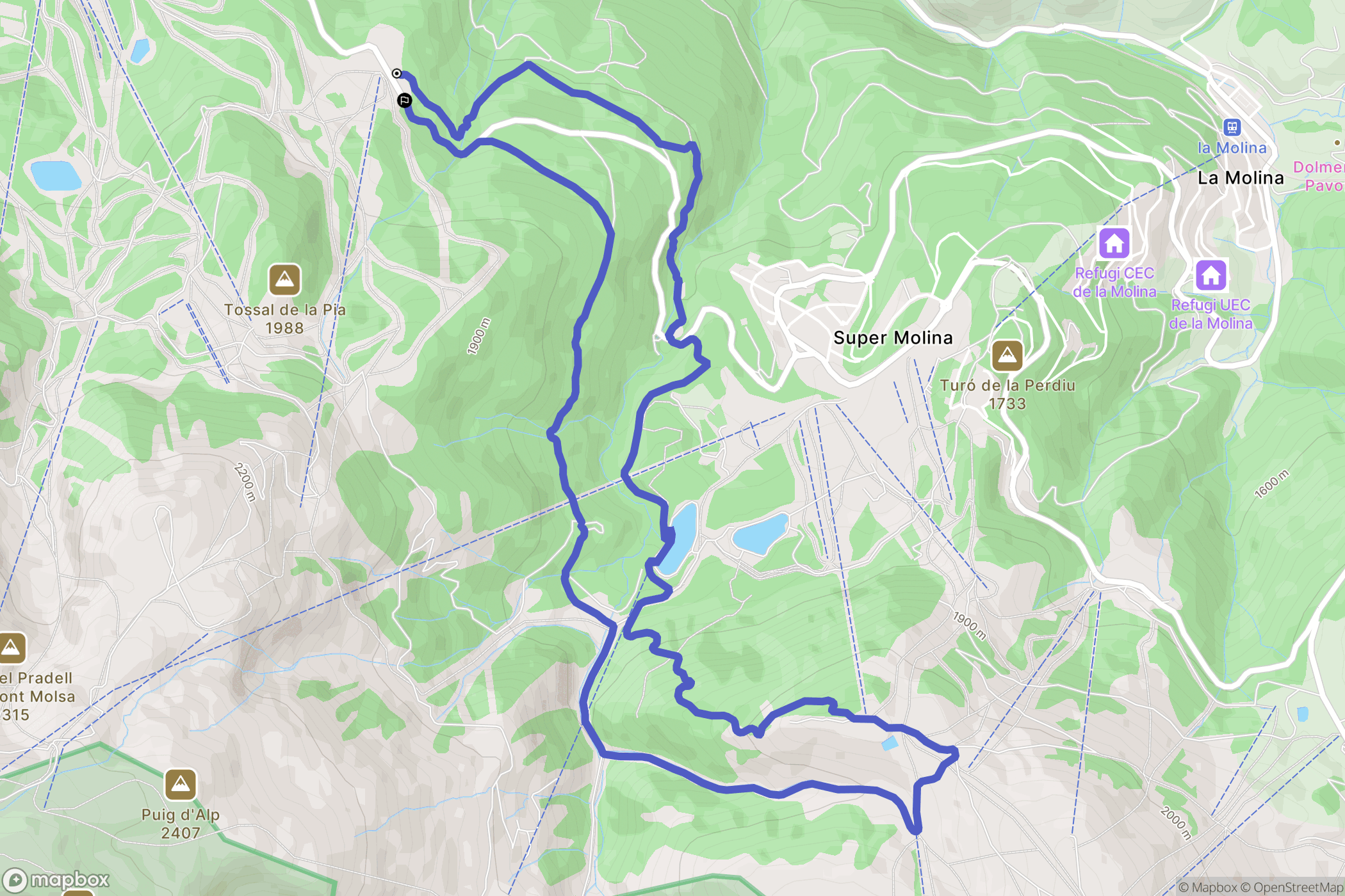 La Molina : carte du parcours de randonnée - Spain