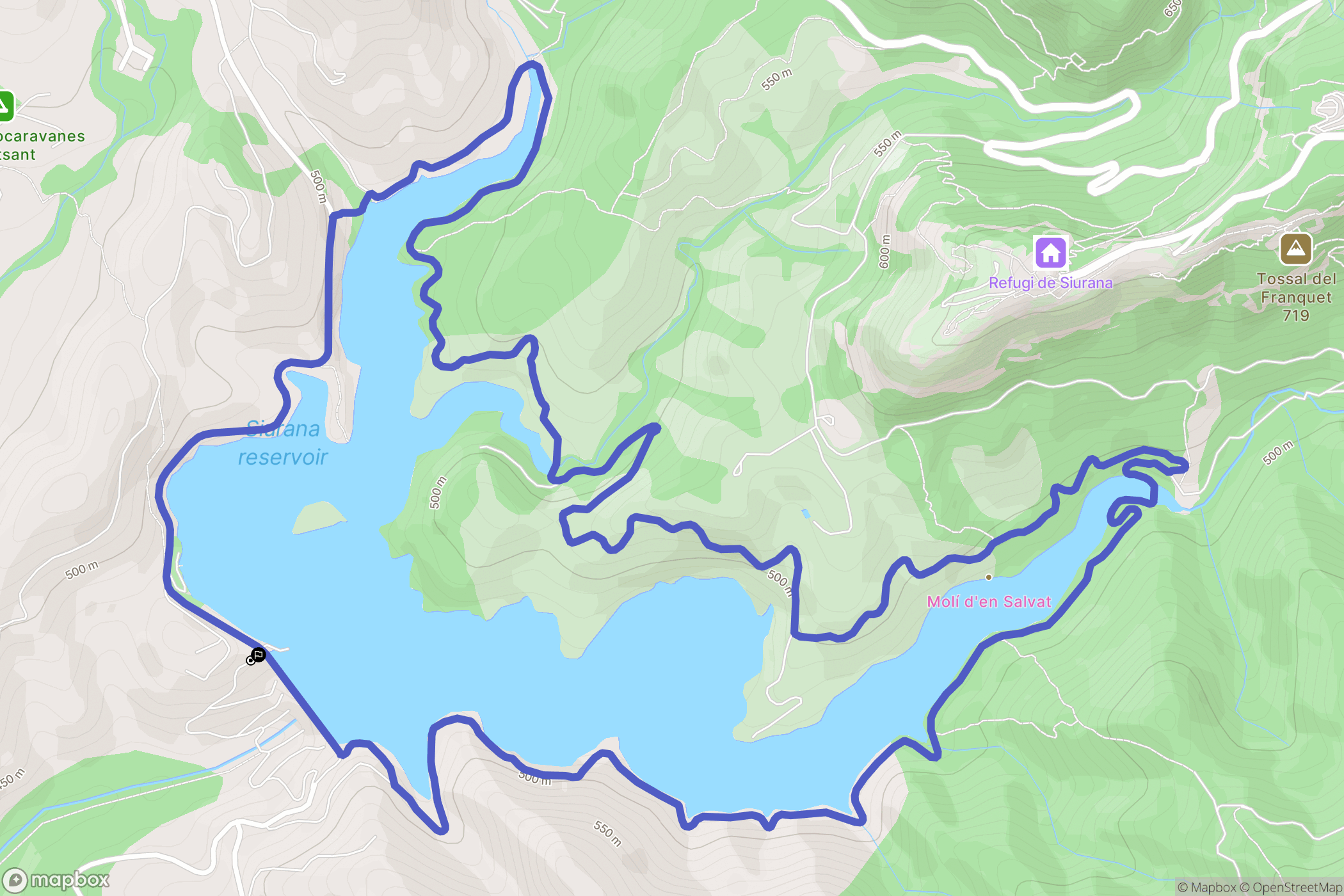 Cornudella de Montsant : carte du parcours de randonnée - Spain