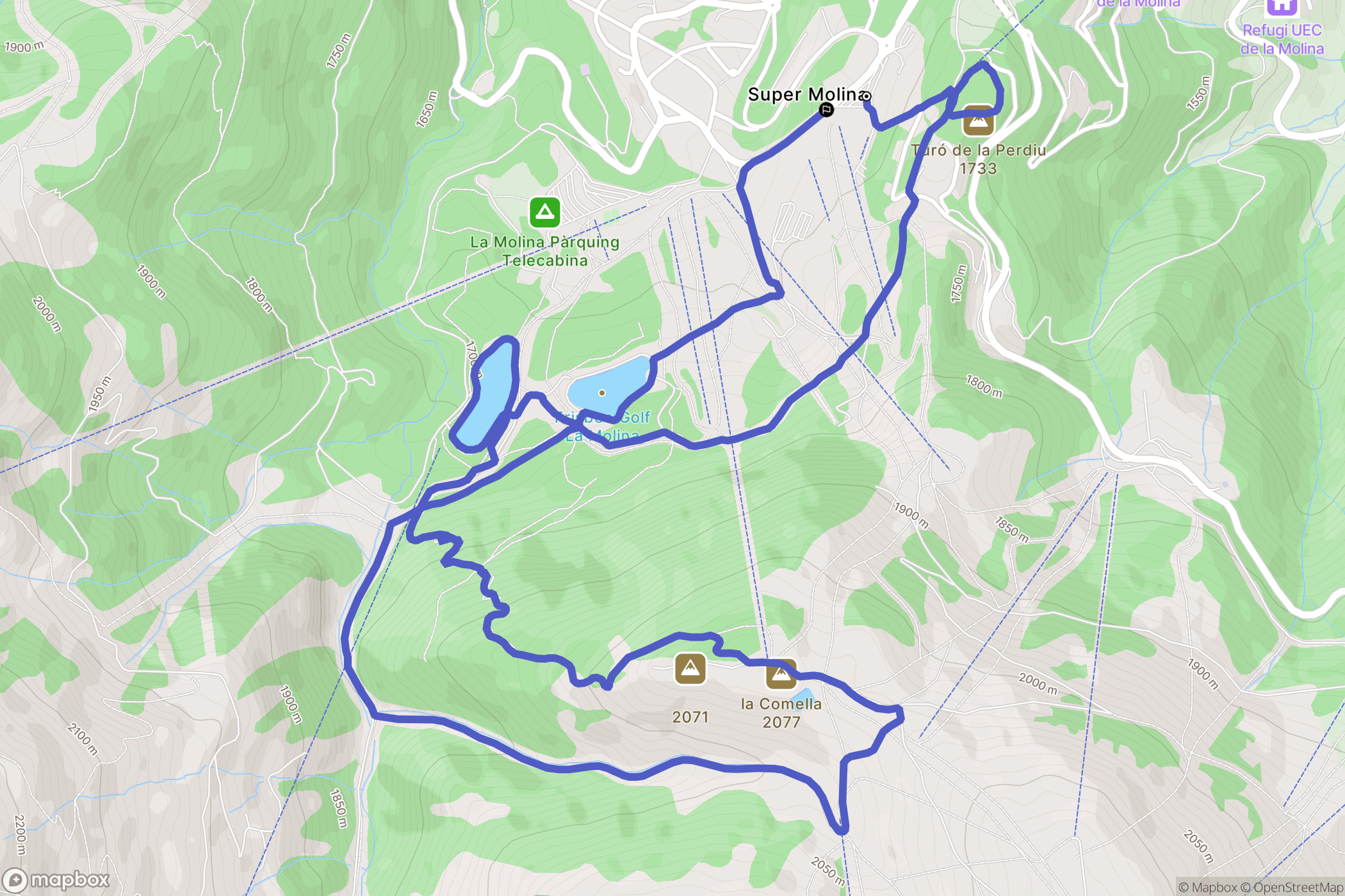 La Molina : carte du parcours de randonnée - Spain