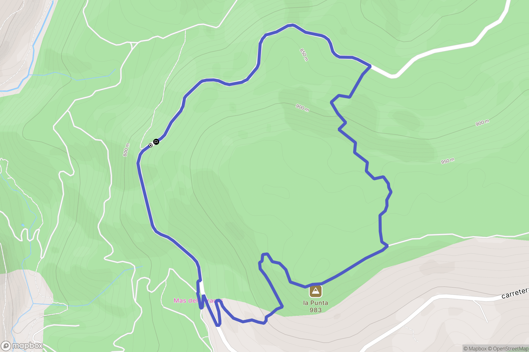 La Febró : carte du parcours de randonnée - Spain