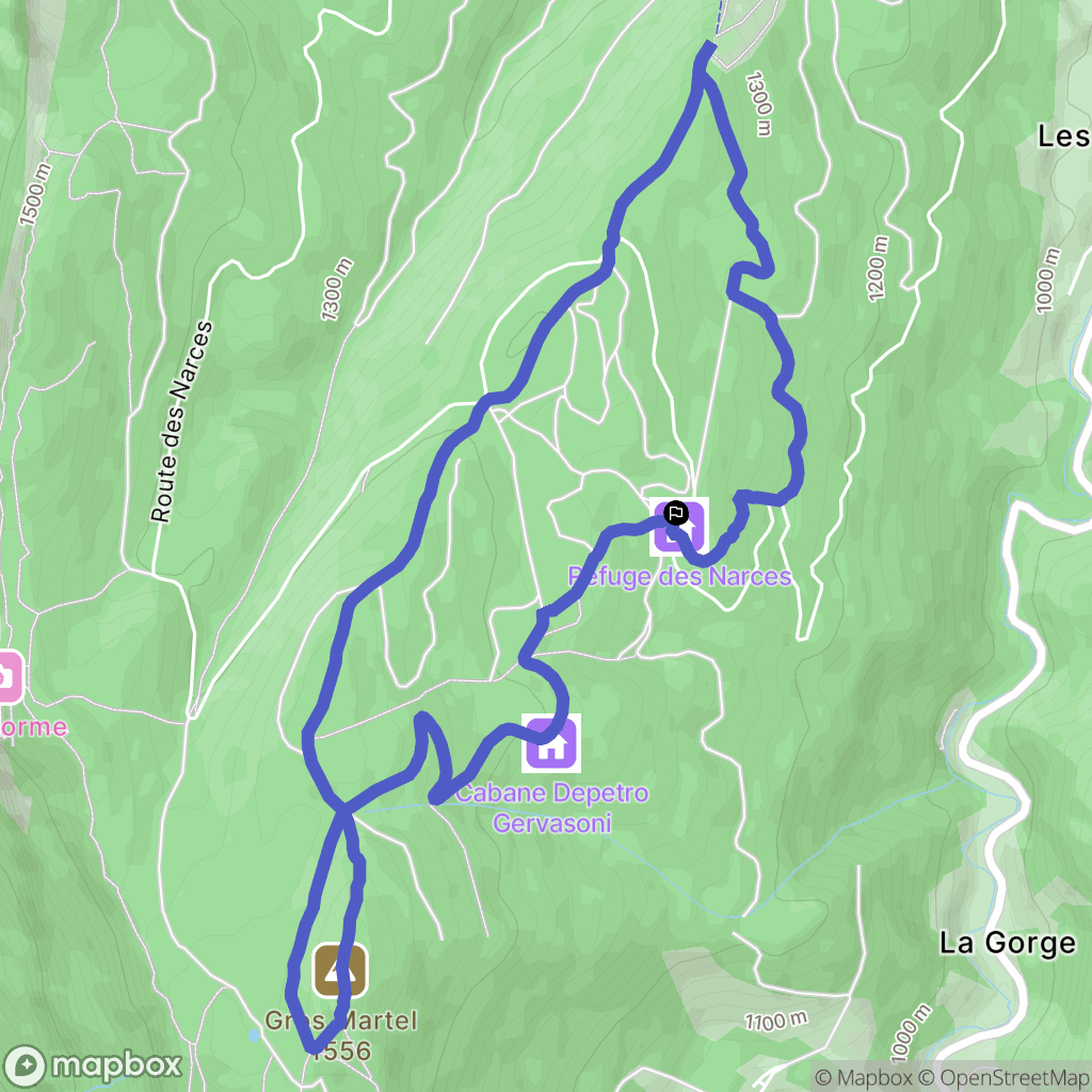 Méaudre : carte du parcours de randonnée - France