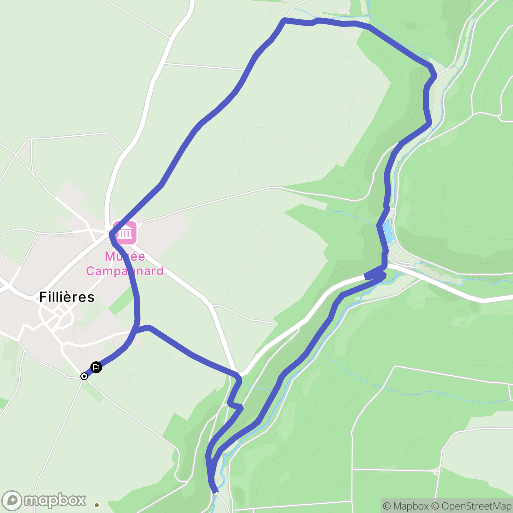 Fillières : carte du parcours de randonnée - France