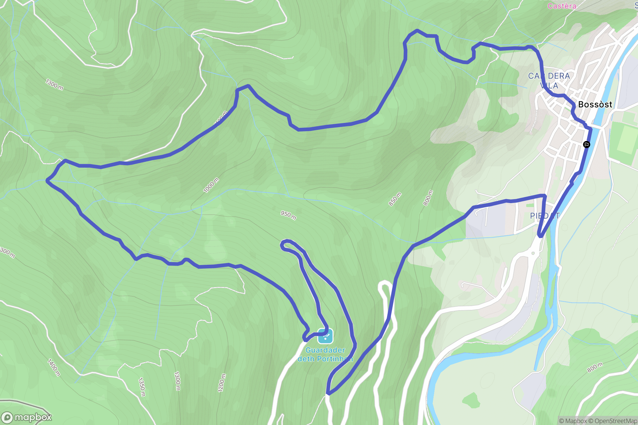 Bossòst : carte du parcours de randonnée - Spain