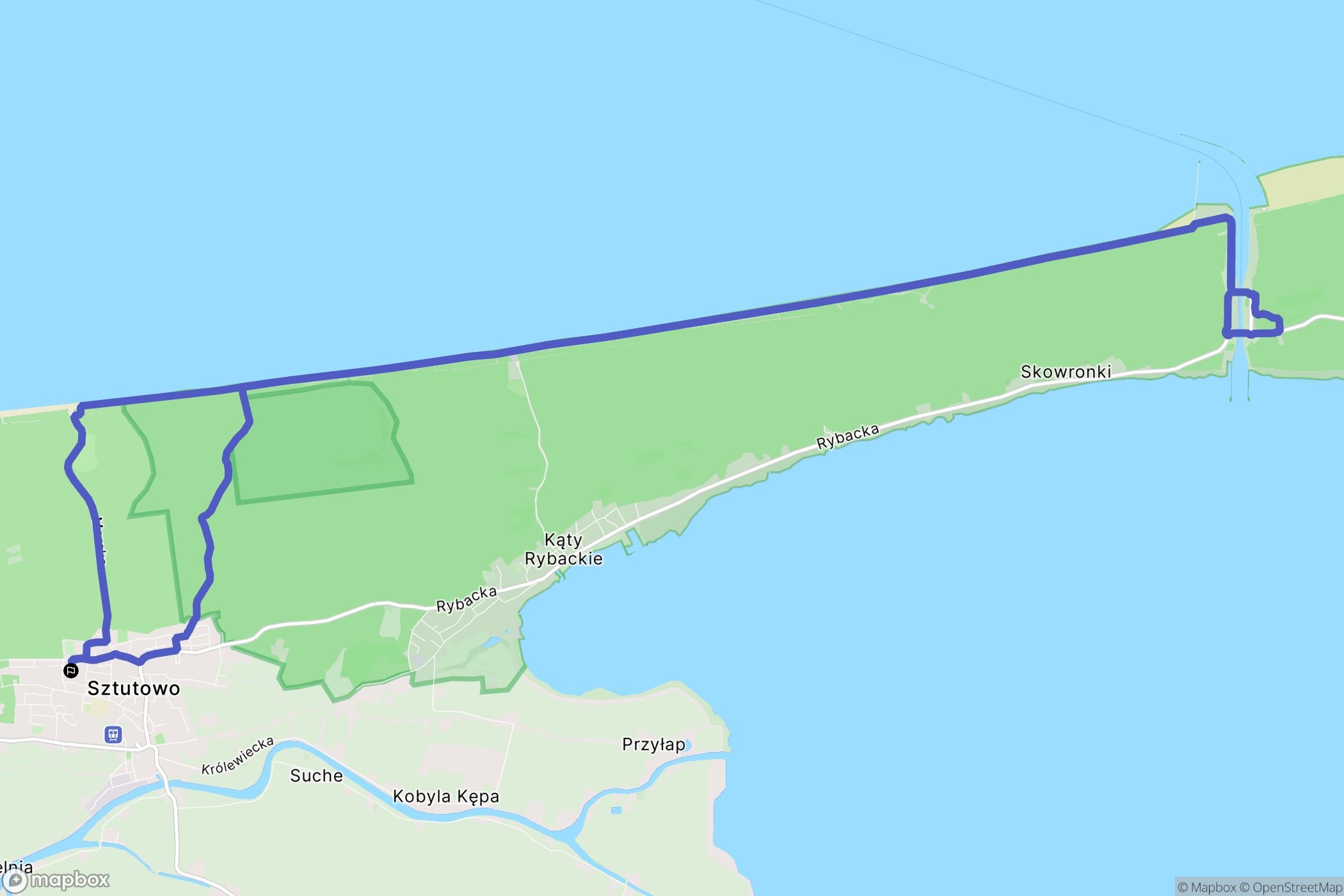 Sztutowo: mapa trasy - Poland