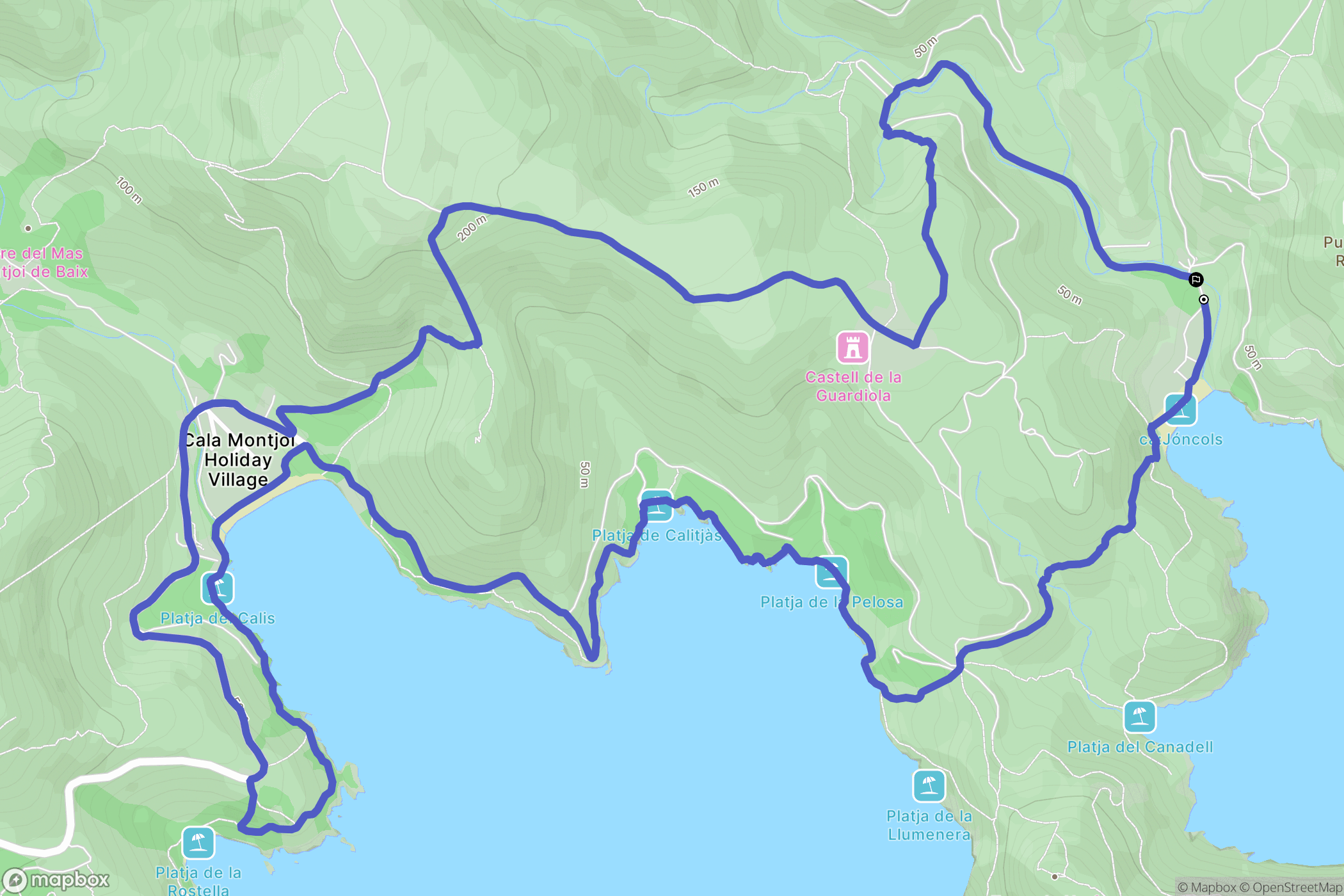 Roses : carte du parcours de randonnée - Spain