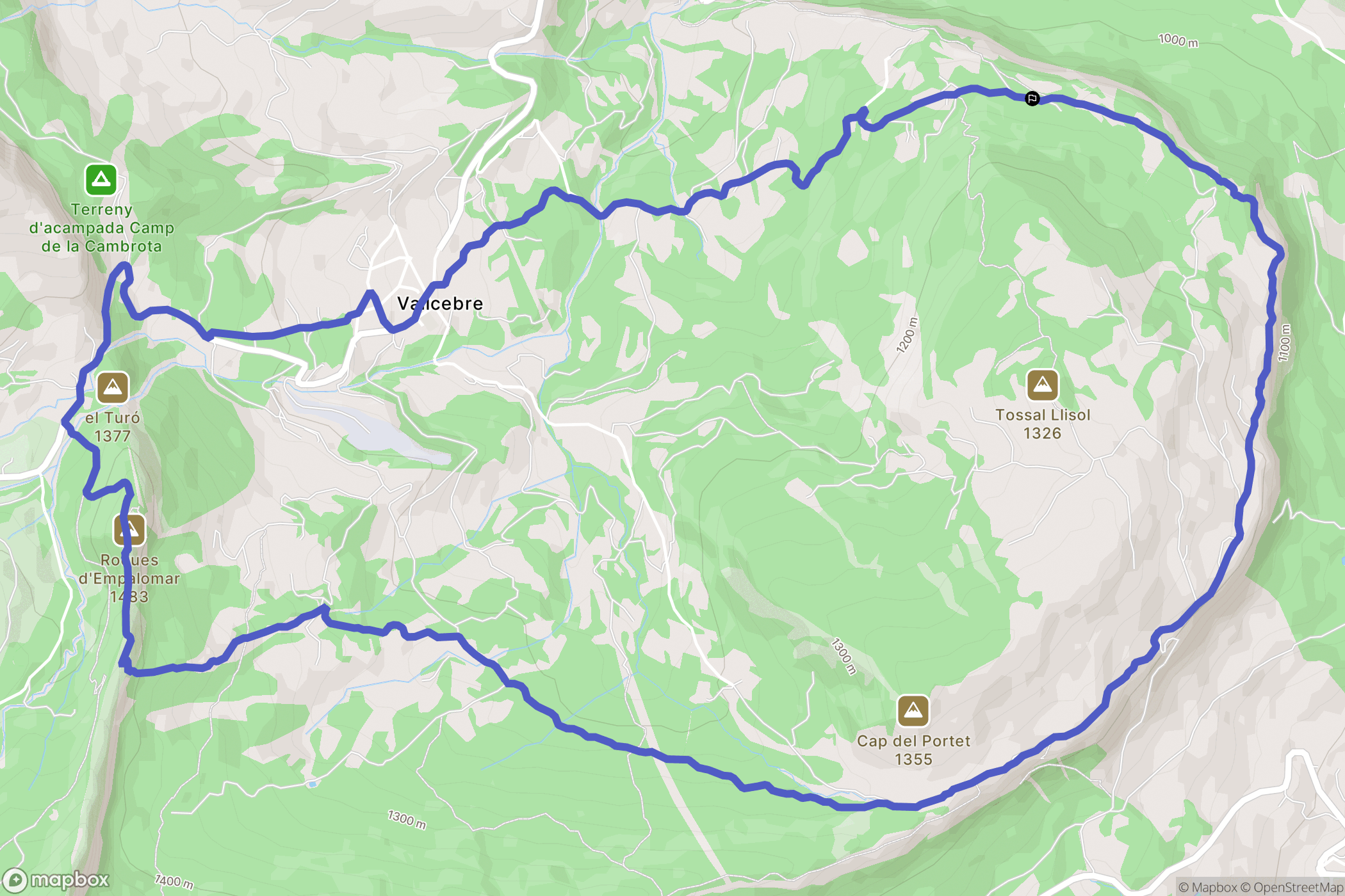 Vallcebre : carte du parcours de randonnée - Spain