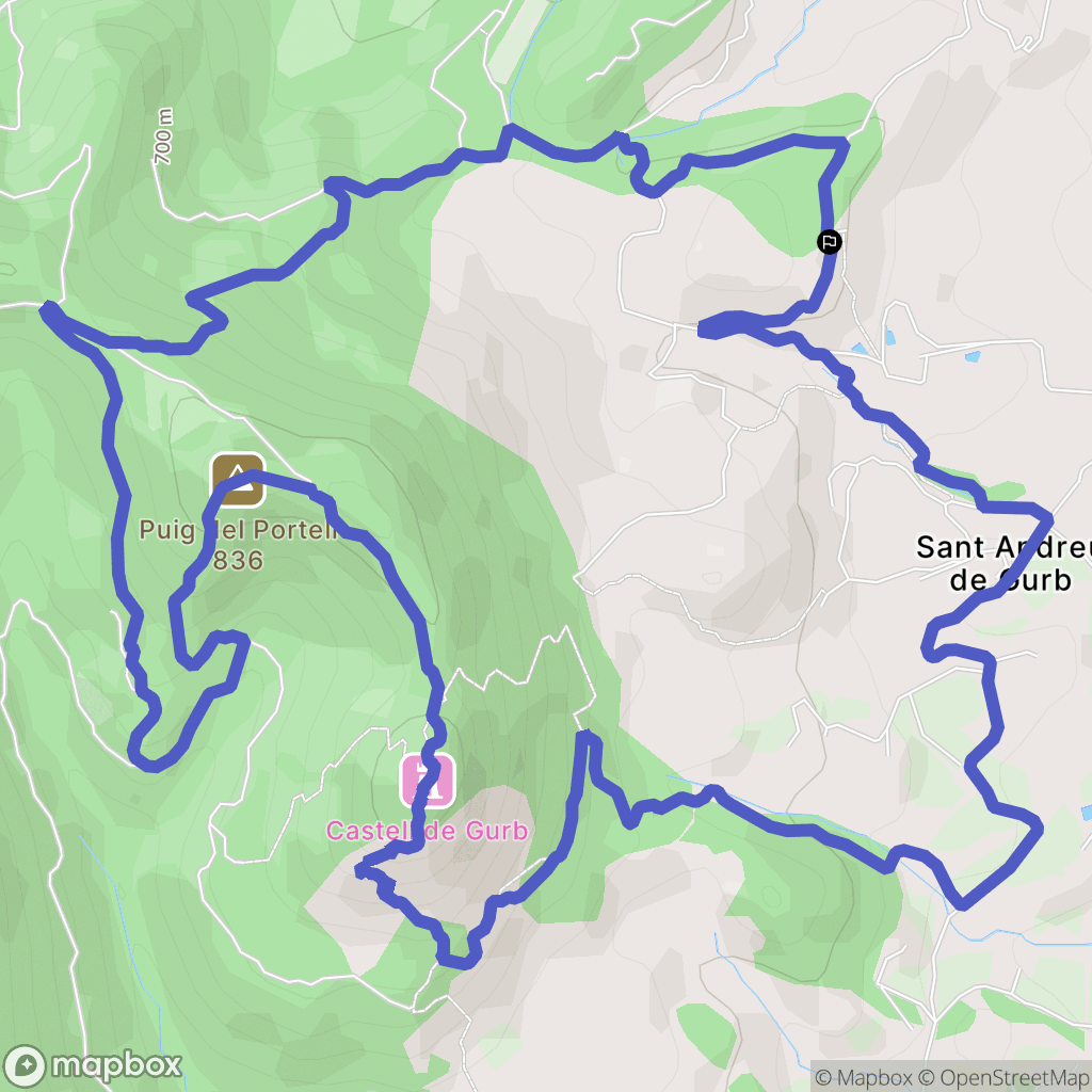 Gurb : carte du parcours de randonnée - Spain