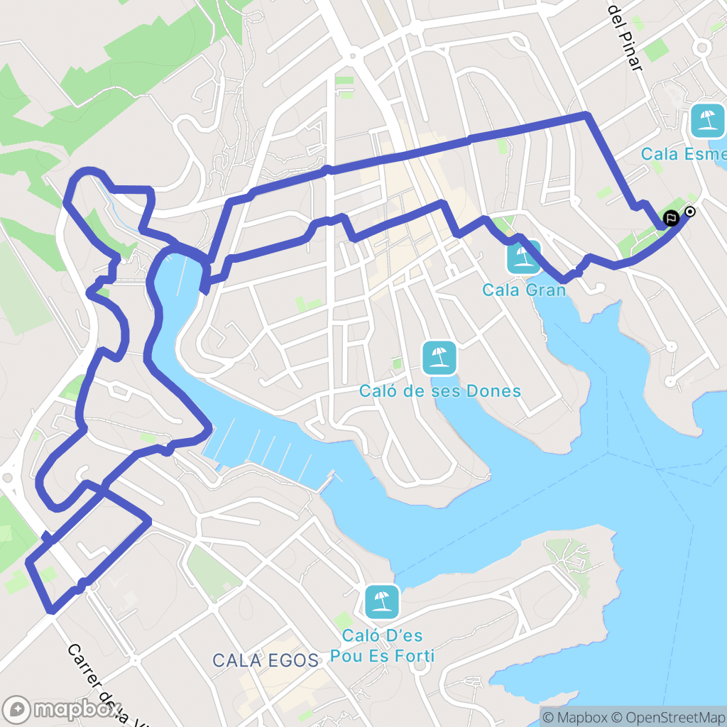 Cala D'or : carte du parcours de randonnée - Spain