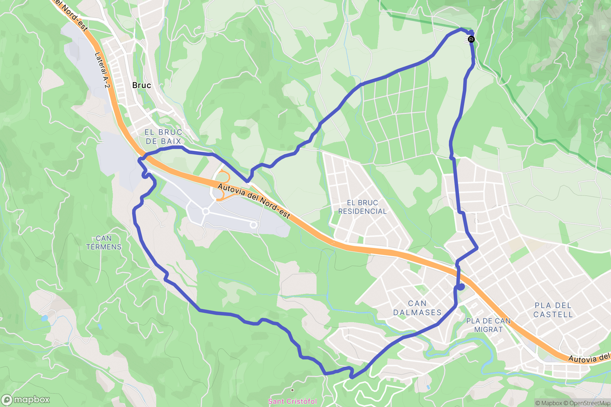 El Bruc : carte du parcours de randonnée - Spain