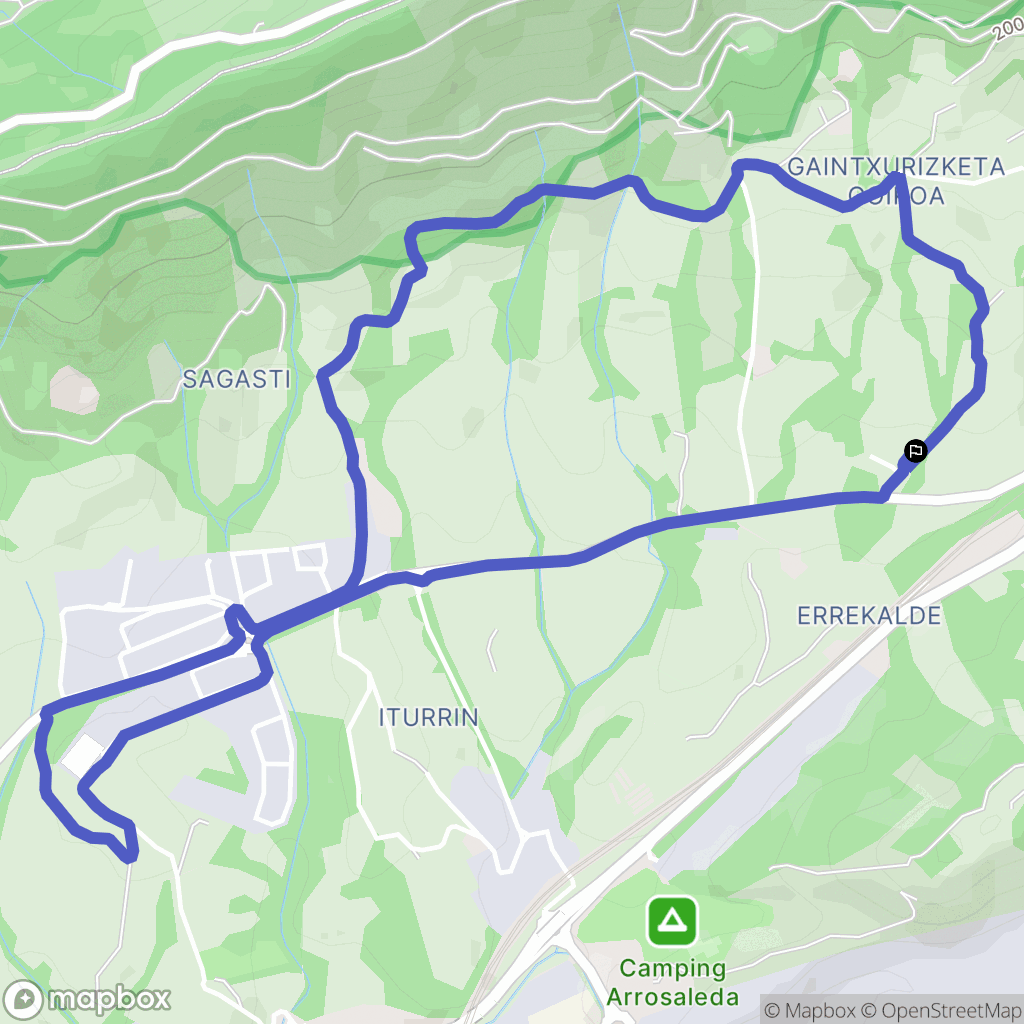 Lezo : carte du parcours de randonnée - Spain