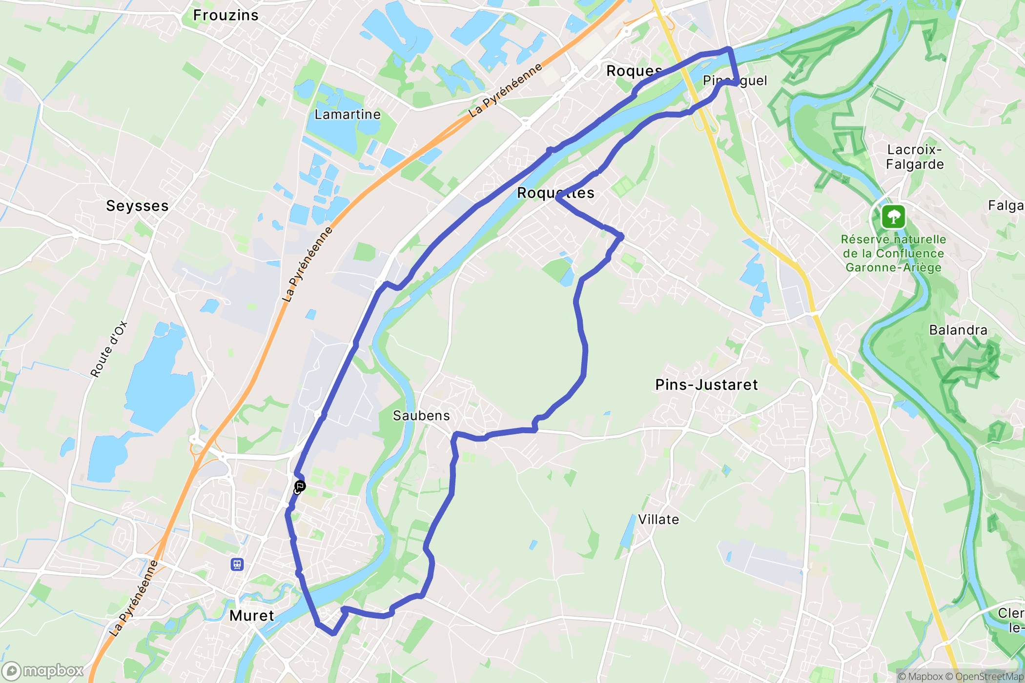 Muret : carte du parcours de randonnée - France