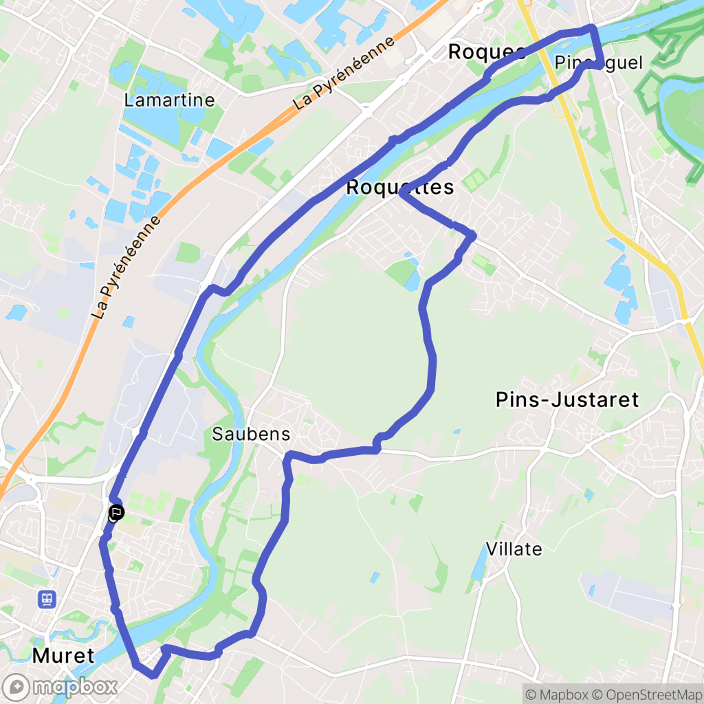 Muret : carte du parcours de randonnée - France