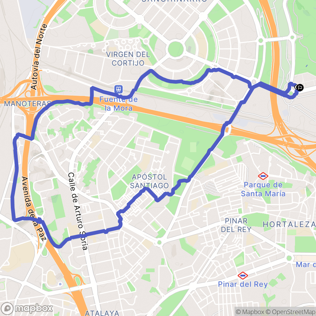 Madrid : carte du parcours de randonnée - Spain
