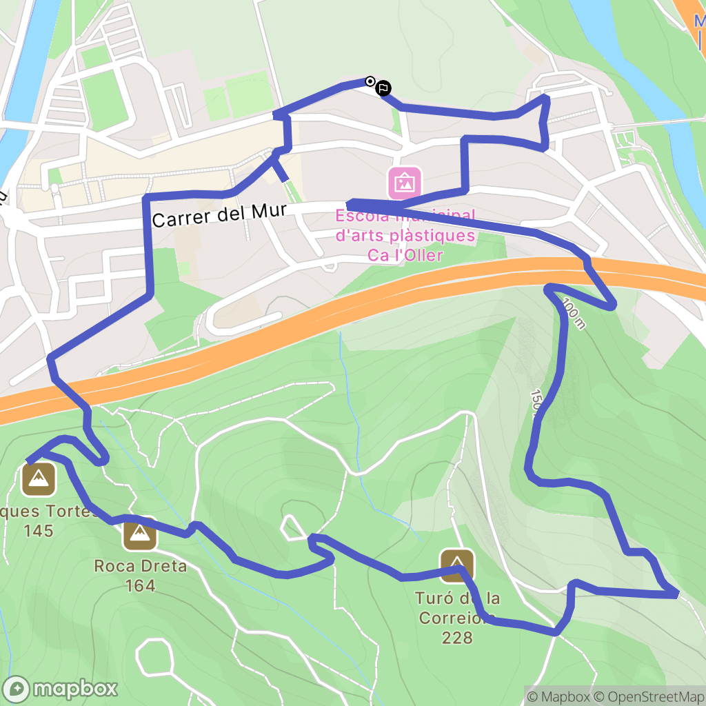 Martorell : carte du parcours de randonnée - Spain