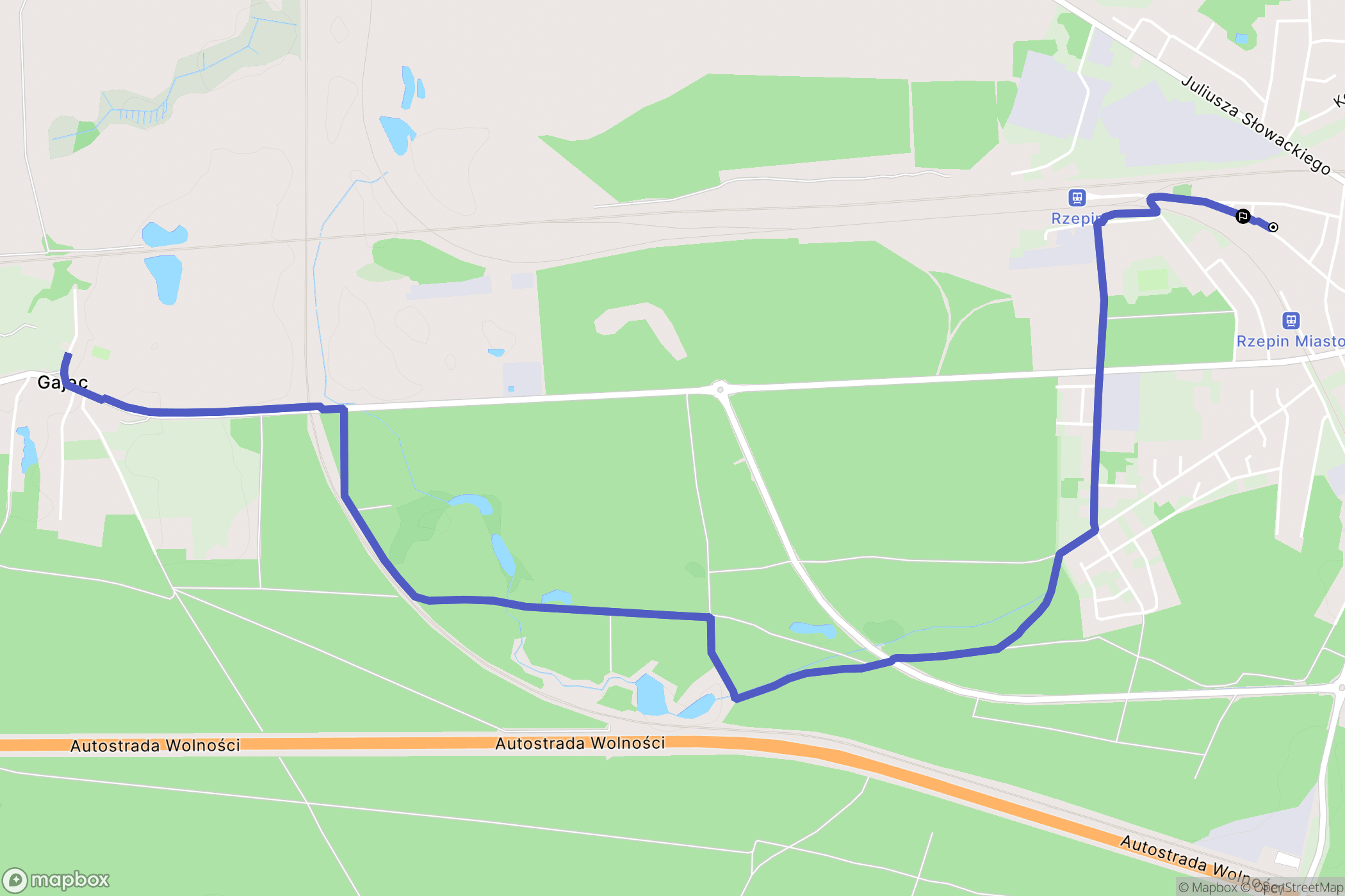 Rzepin: mapa trasy - Poland