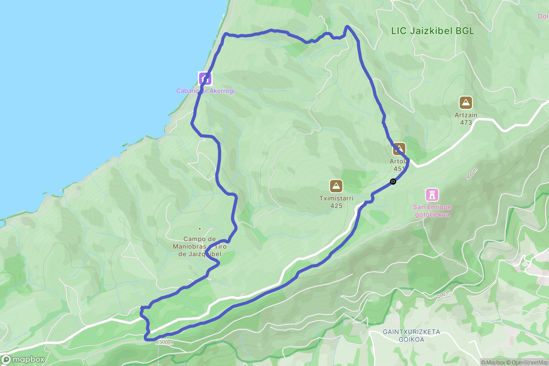 Pasaia : carte du parcours de randonnée - Spain