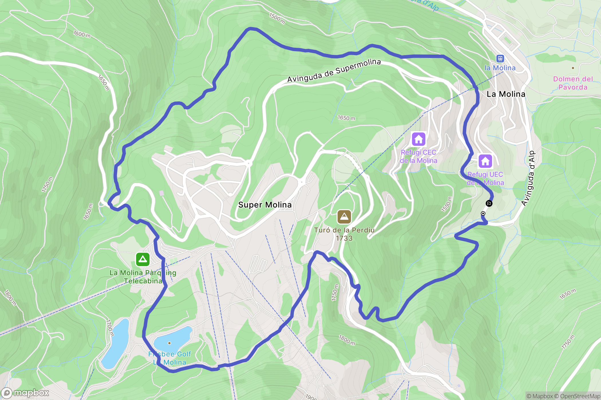 Alp : carte du parcours de randonnée - Spain