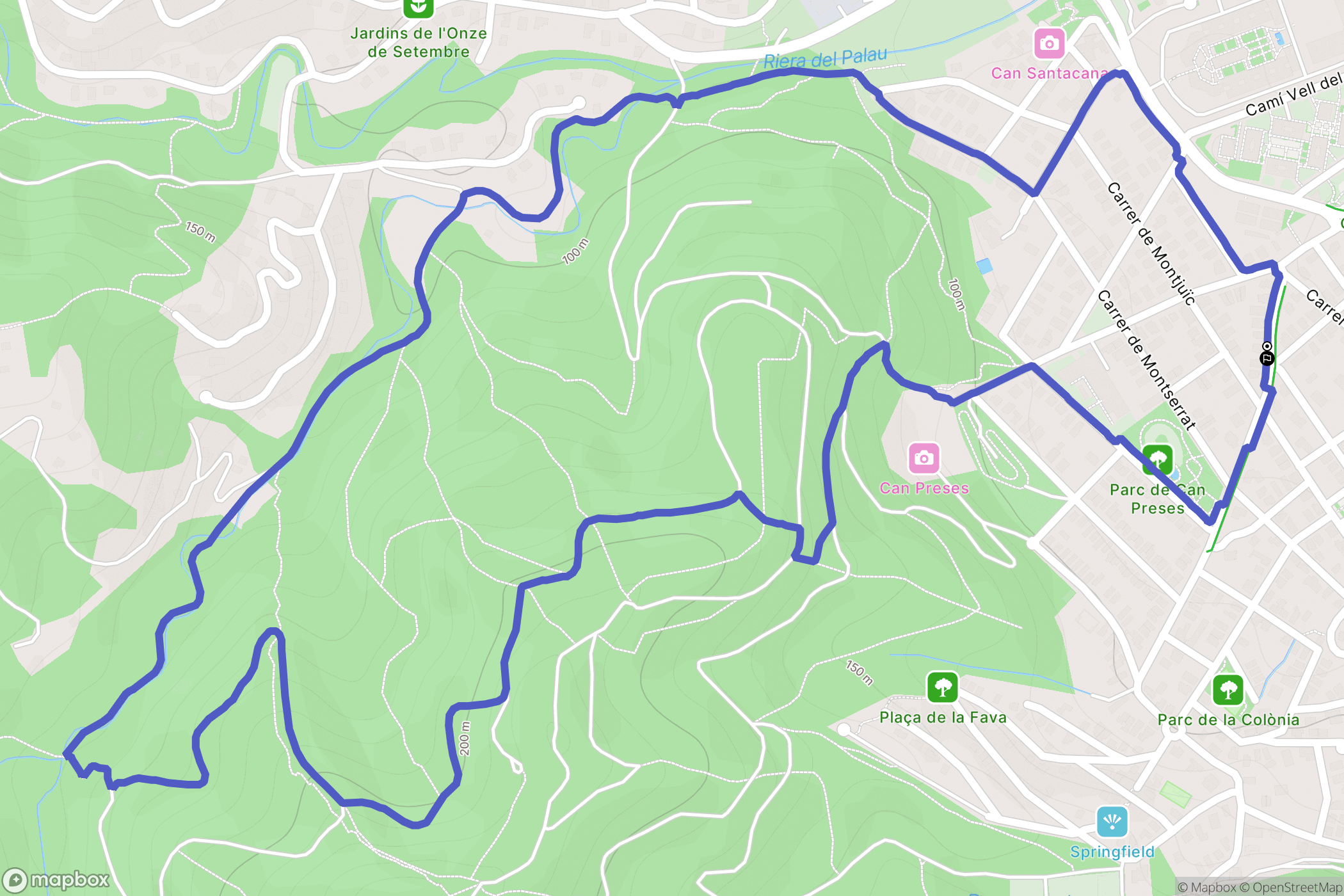 Sant Andreu de la Barca : carte du parcours de randonnée - Spain