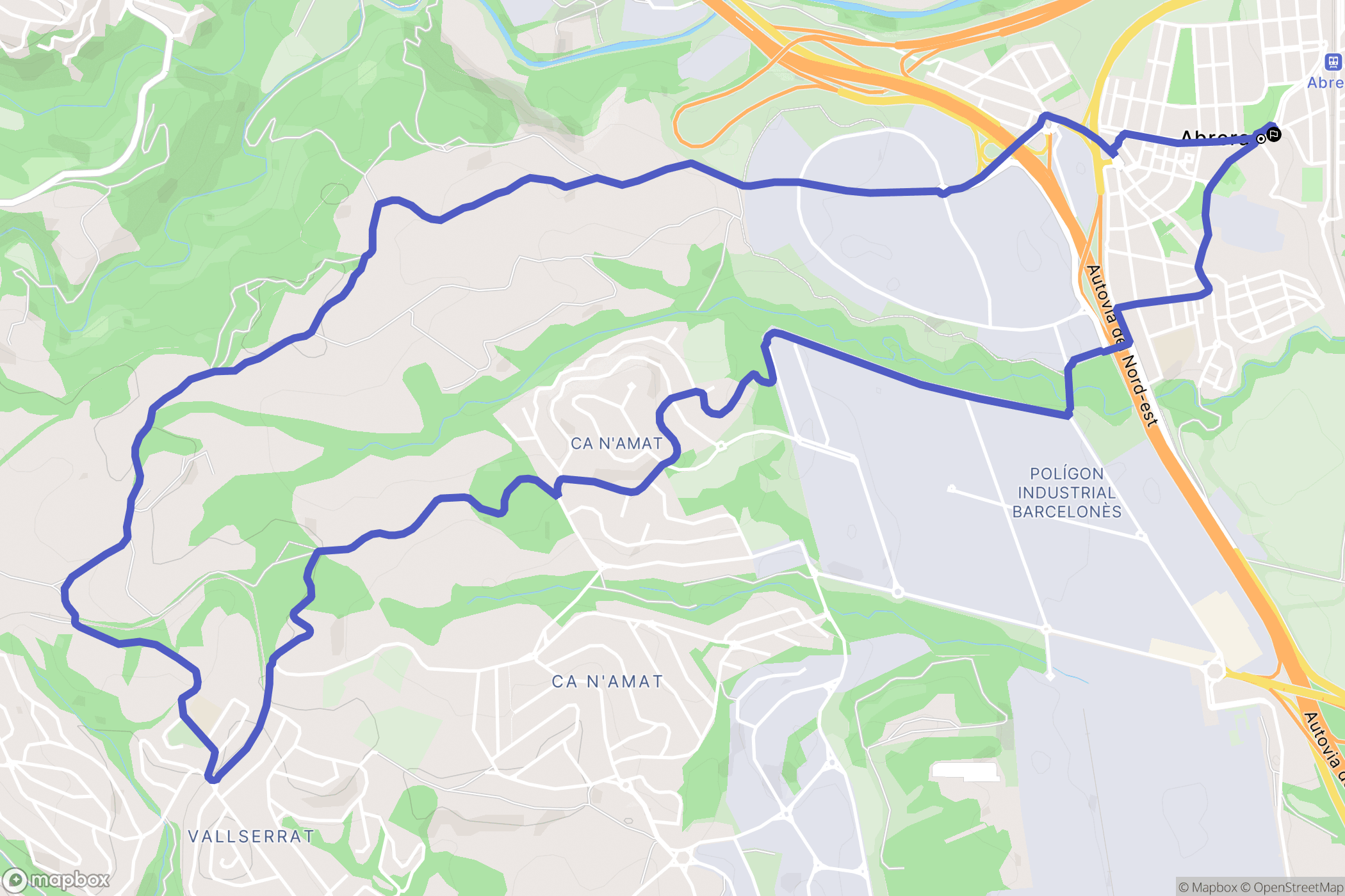 Abrera : carte du parcours de randonnée - Spain