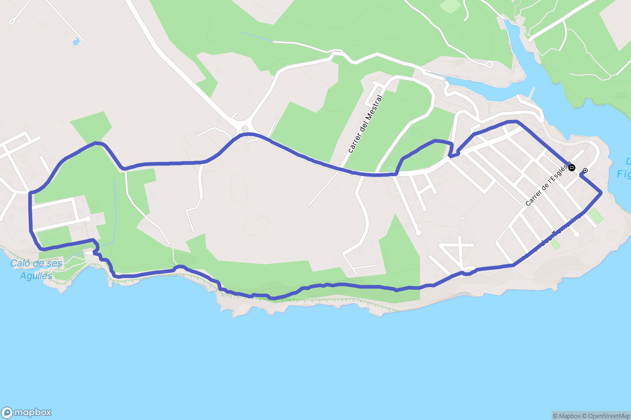 Santanyí : carte du parcours de randonnée - Spain