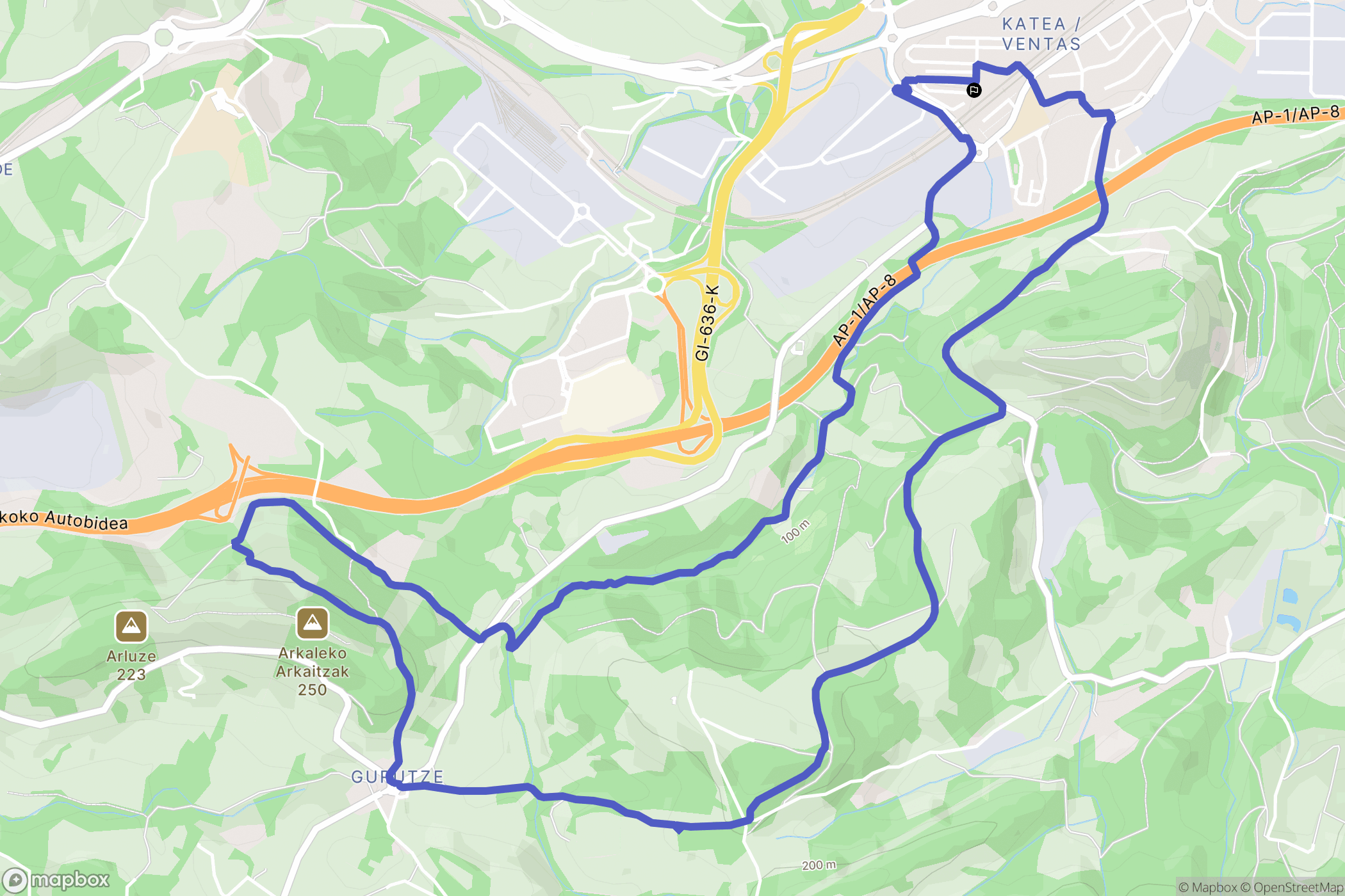 Irun : carte du parcours de randonnée - Spain