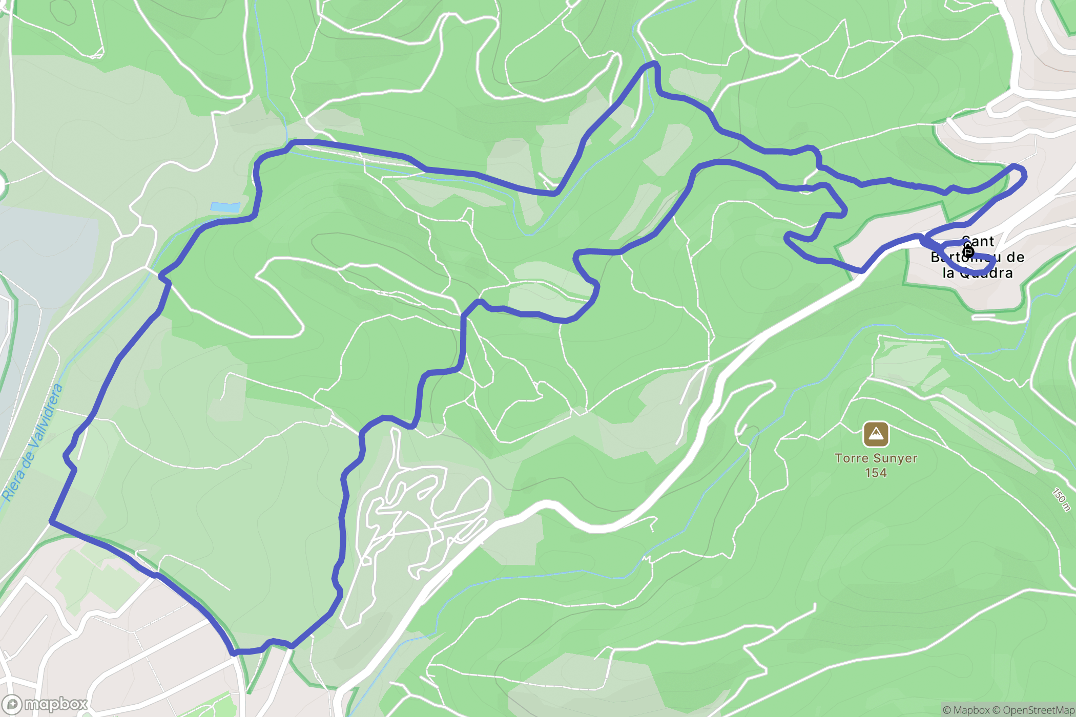 Molins de Rei : carte du parcours de randonnée - Spain