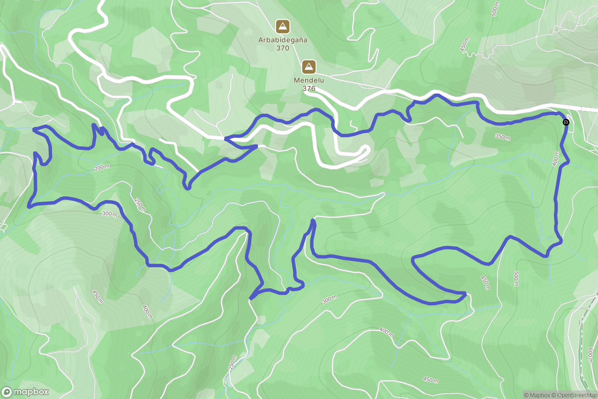 Oiartzun : carte du parcours de randonnée - Spain