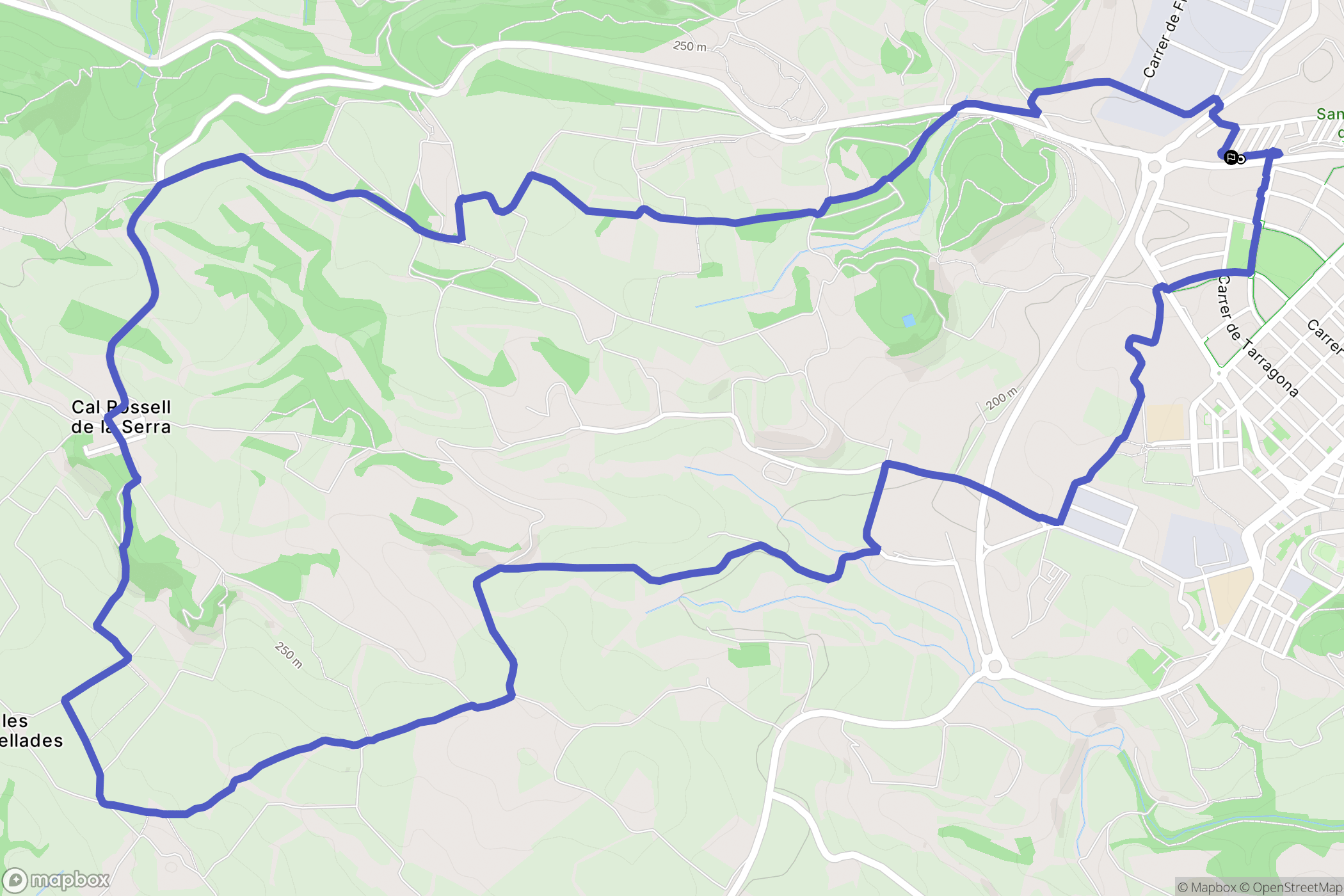 Sant Sadurní d'Anoia : carte du parcours de randonnée - Spain