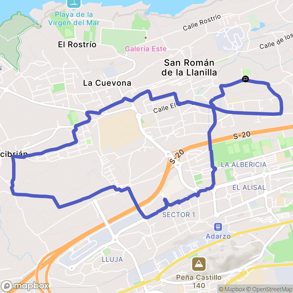 Santander : carte du parcours de randonnée - Spain