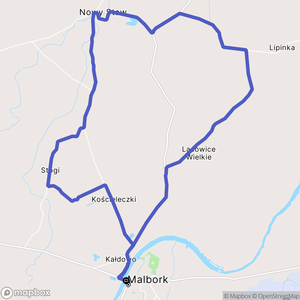 Malbork: mapa trasy - Poland
