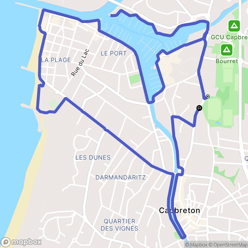 Capbreton : carte du parcours de randonnée - France