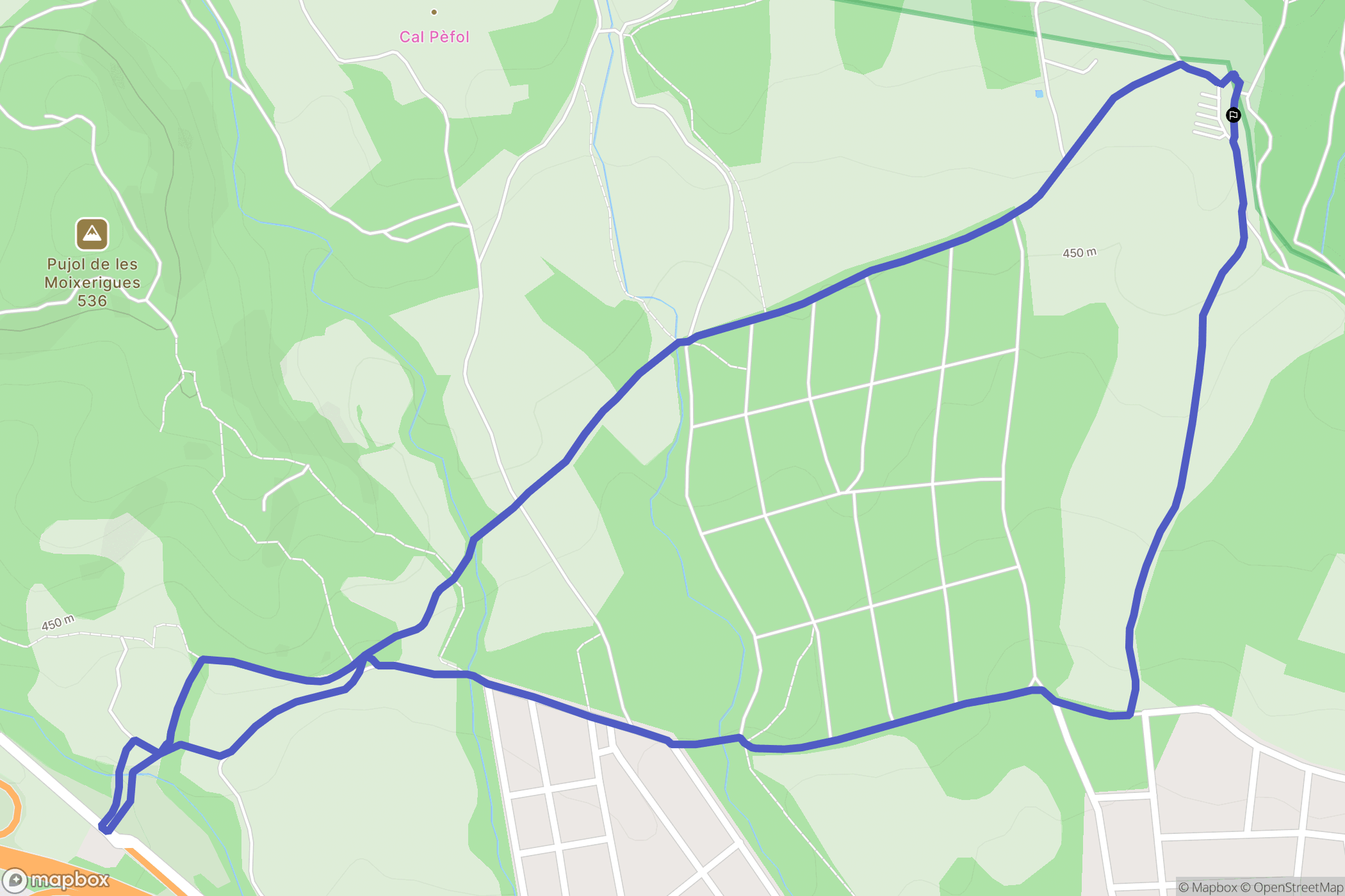 El Bruc : carte du parcours de randonnée - Spain