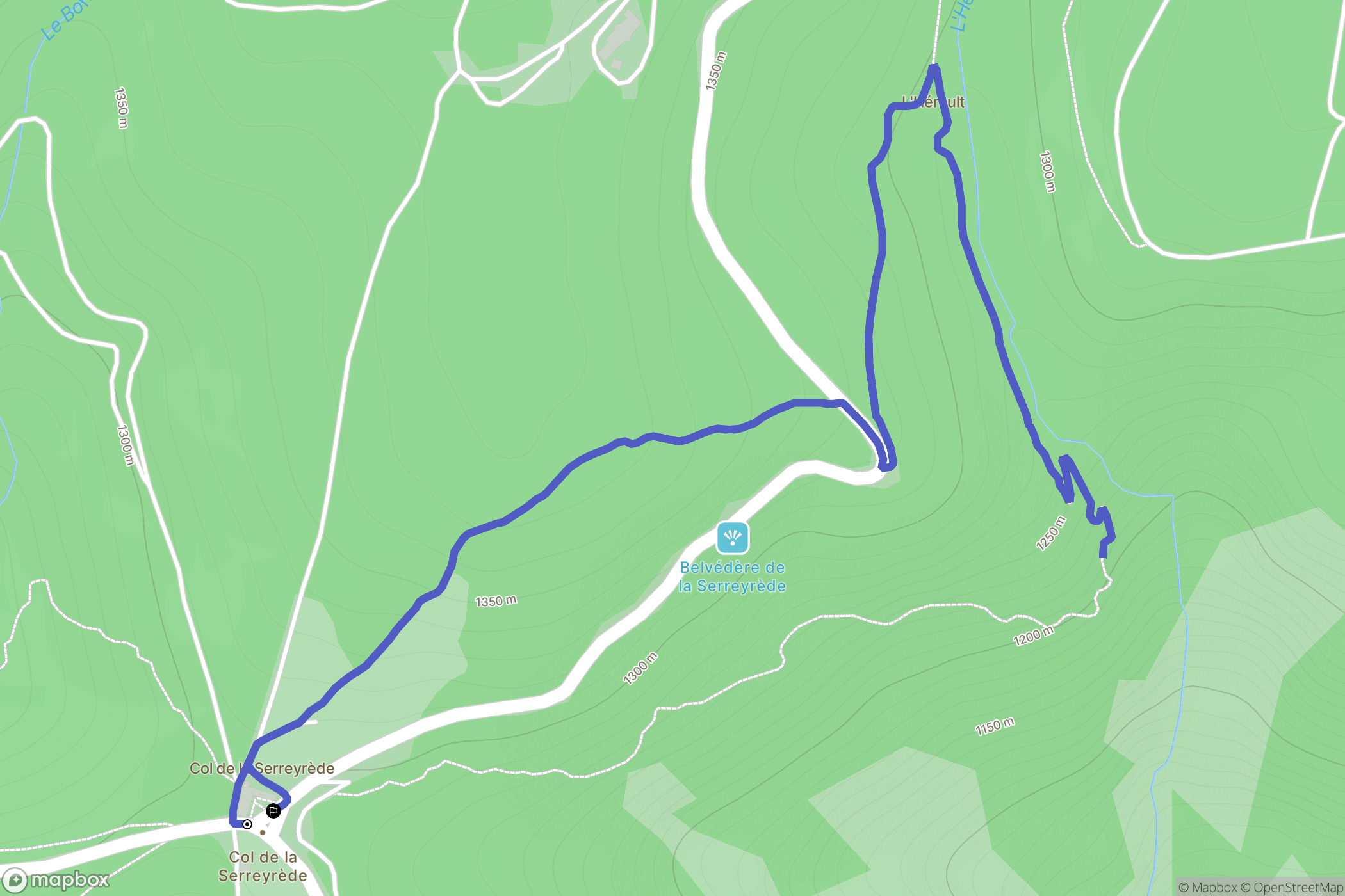 Val-d'Aigoual : carte du parcours de randonnée - France