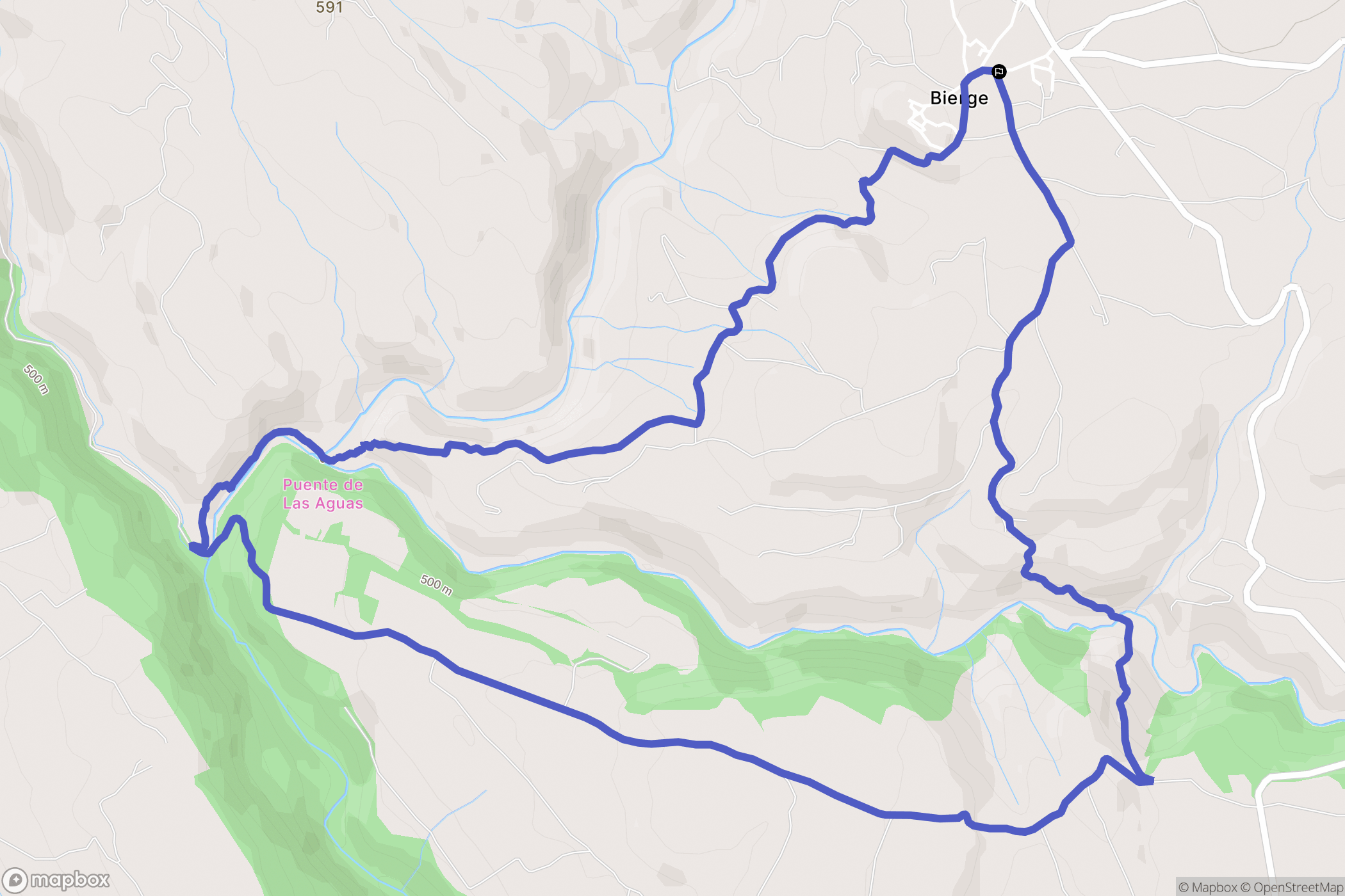 Bierge : carte du parcours de randonnée - Spain