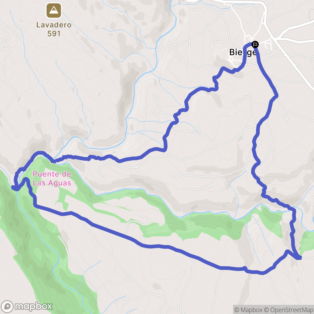 Bierge : carte du parcours de randonnée - Spain