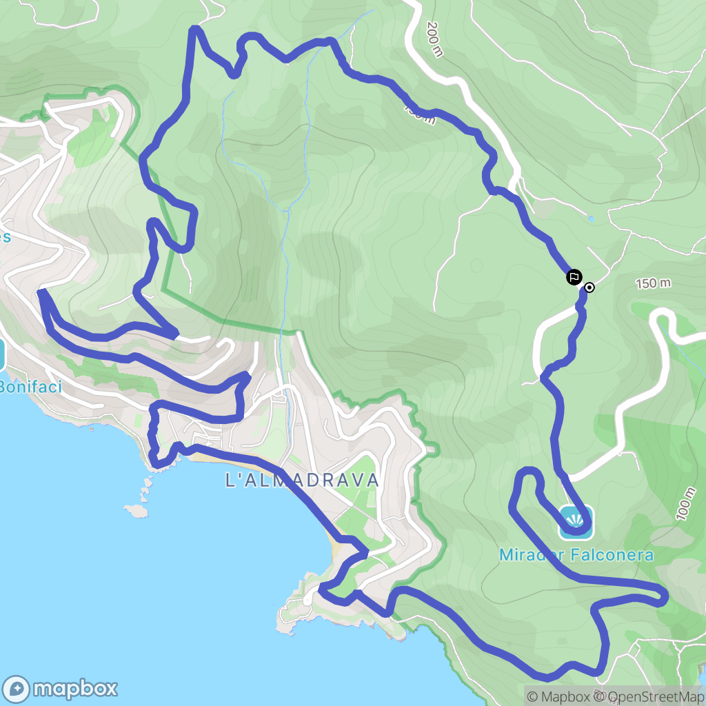 Roses : carte du parcours de randonnée - Spain