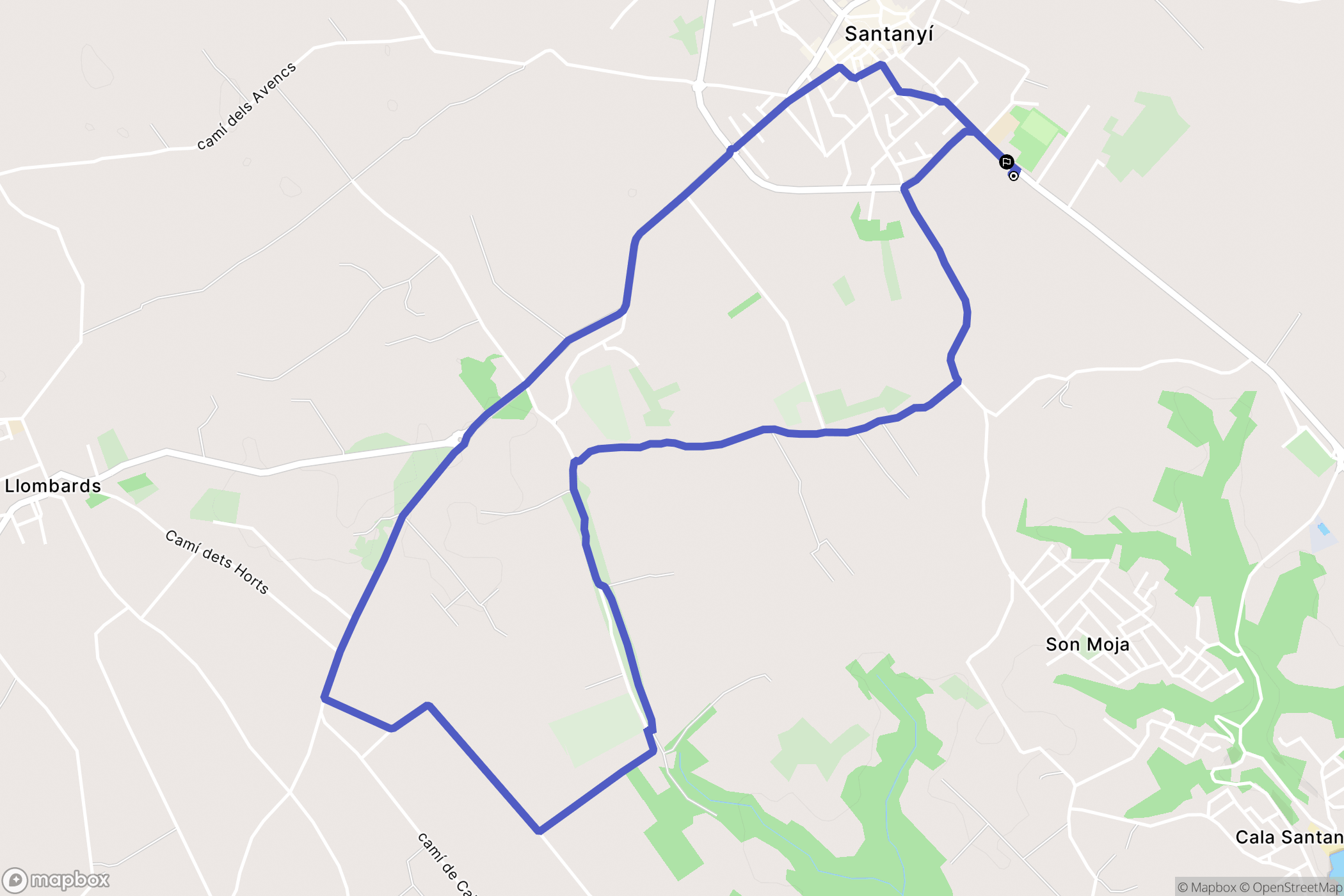 Santanyí : carte du parcours de randonnée - Spain