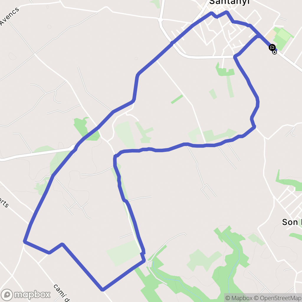 Santanyí : carte du parcours de randonnée - Spain
