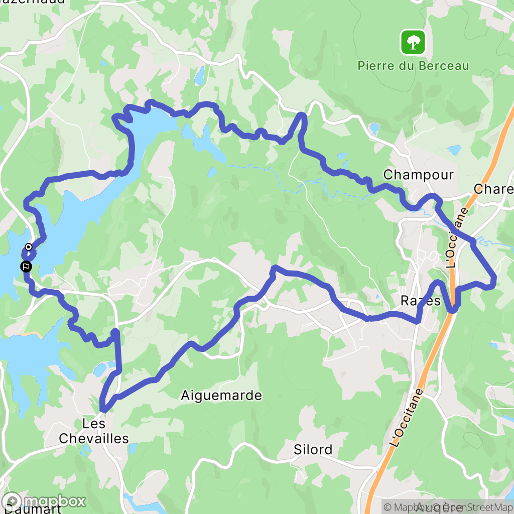 Razès : carte du parcours de randonnée - France