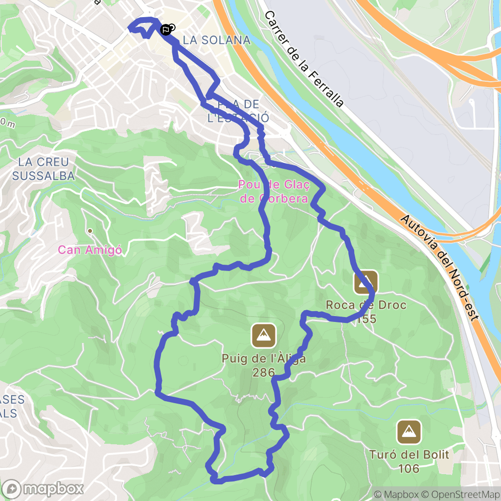 Sant Andreu de la Barca : carte du parcours de randonnée - Spain
