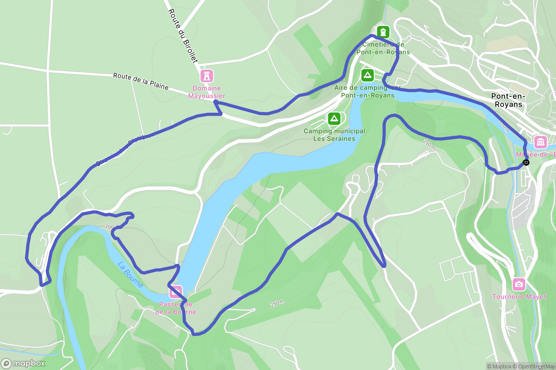Pont-en-Royans : carte du parcours de randonnée - France