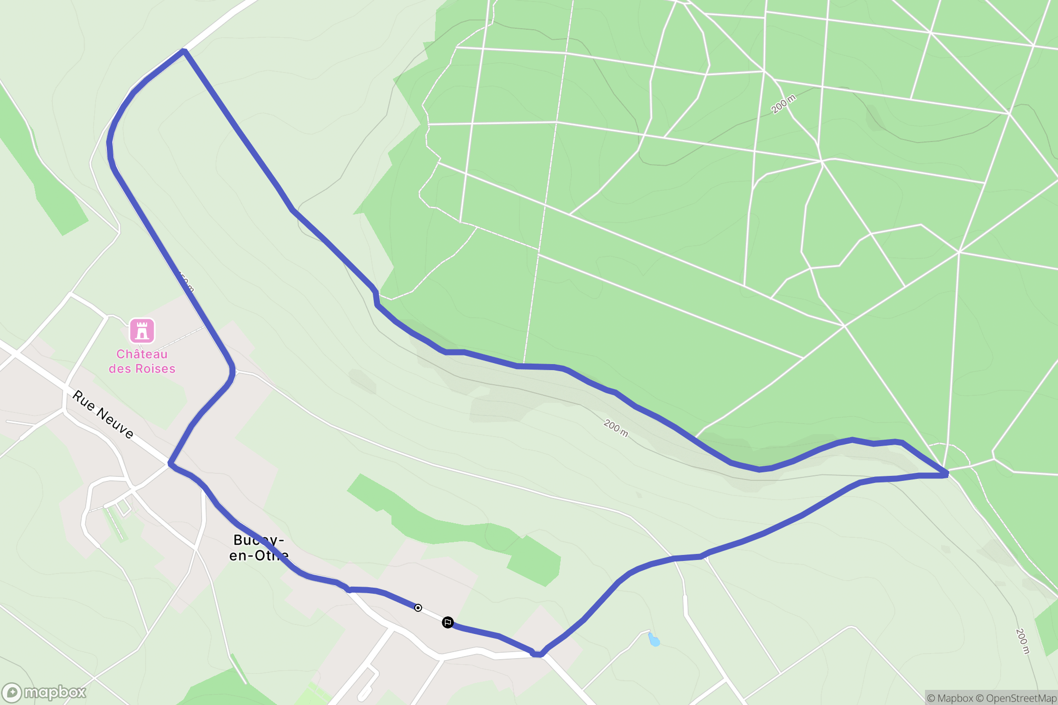 Bucey-en-Othe : carte du parcours de randonnée - France