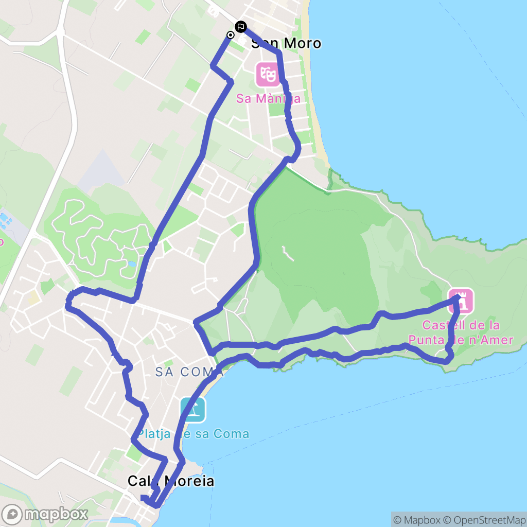 Sant Llorenç des Cardassar : carte du parcours de randonnée - Spain