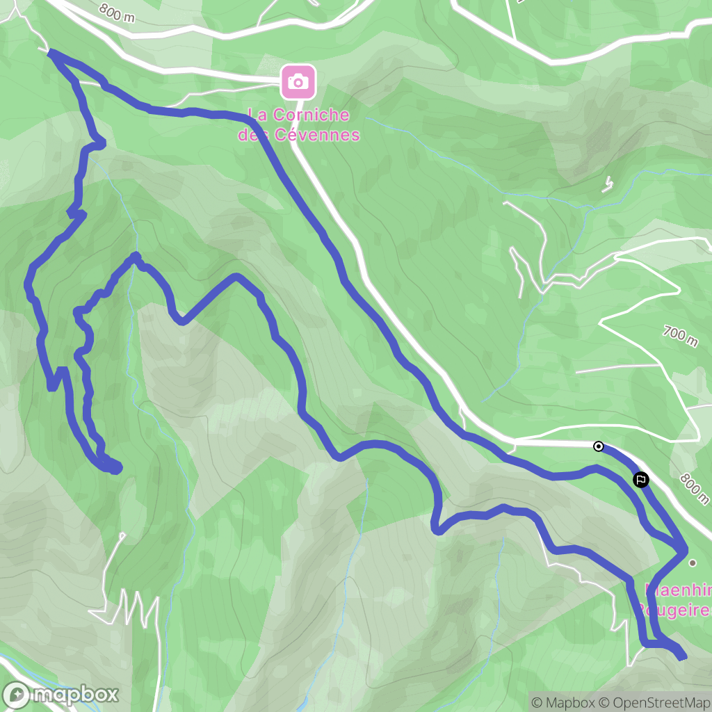 Gabriac : carte du parcours de randonnée - France