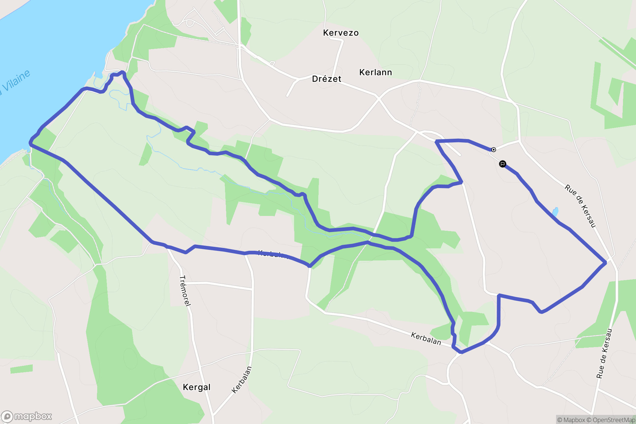 Férel : carte du parcours de randonnée - France