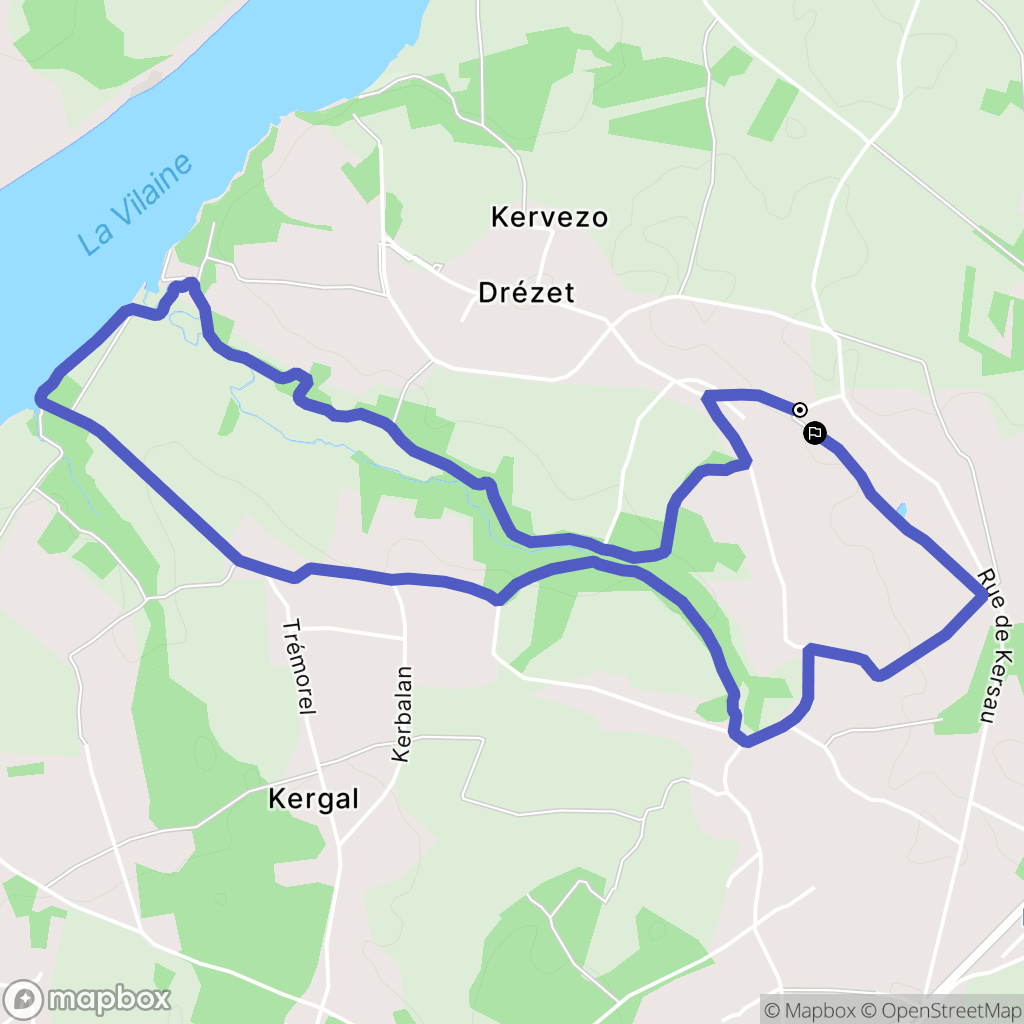 Férel : carte du parcours de randonnée - France