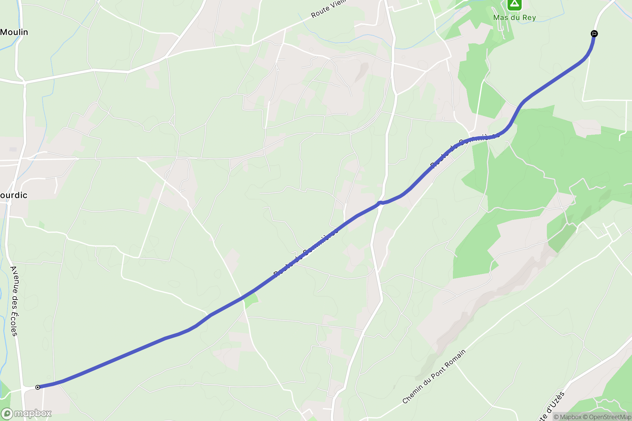 Bourdic : carte du parcours de randonnée - France