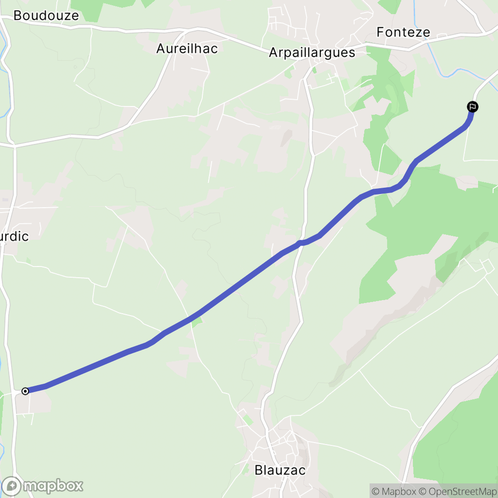 Bourdic : carte du parcours de randonnée - France