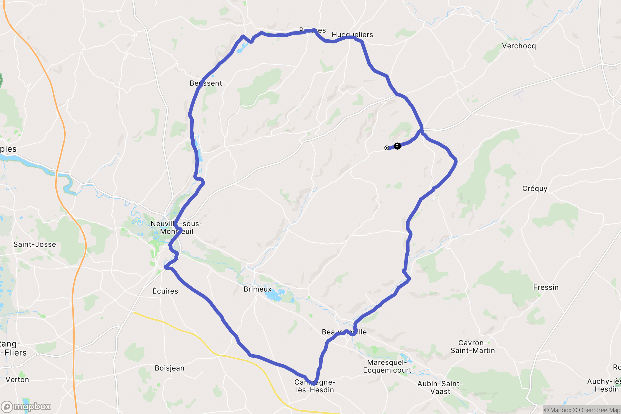 Saint-Michel-sous-Bois : carte du parcours de randonnée - France