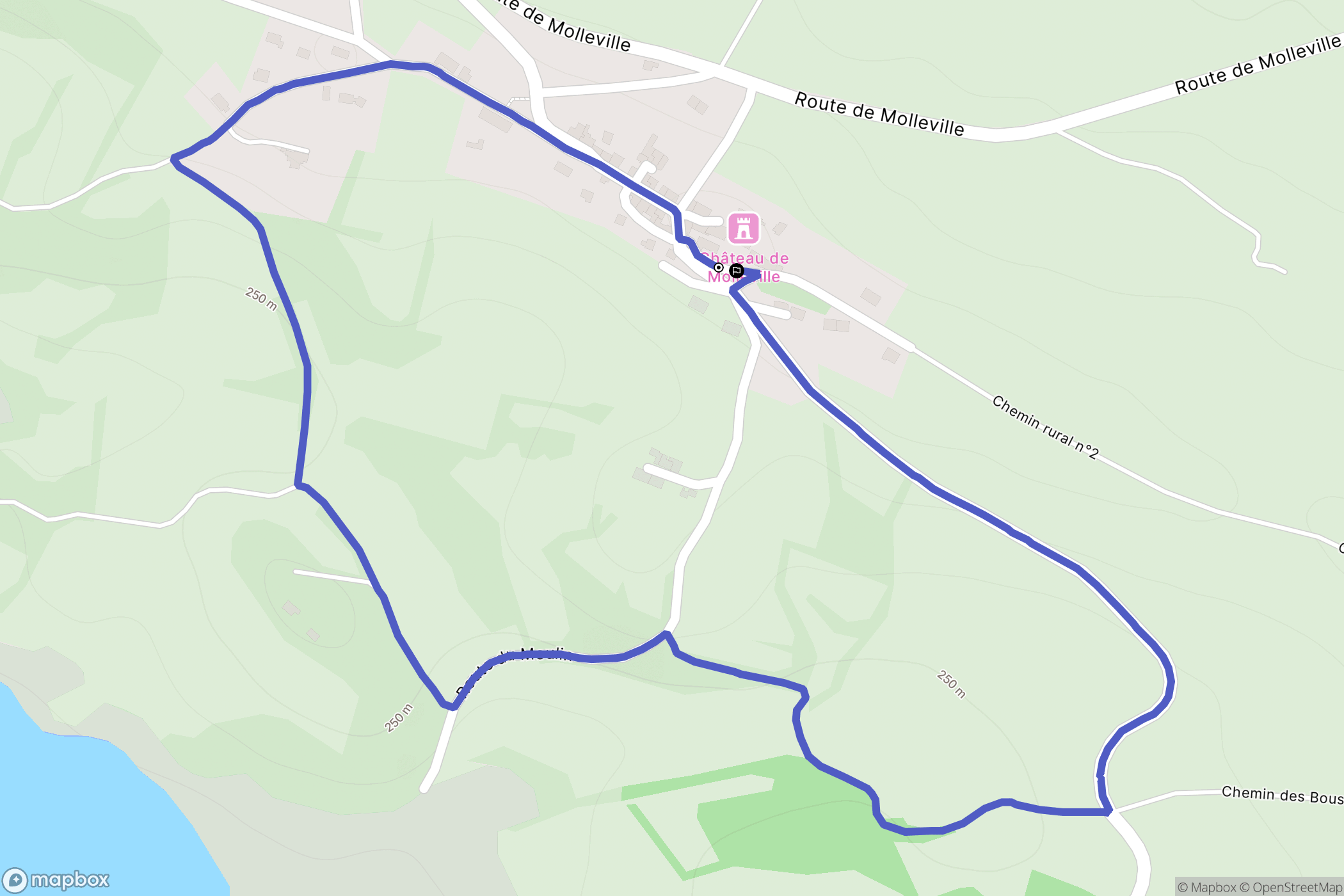 Molleville : carte du parcours de randonnée - France